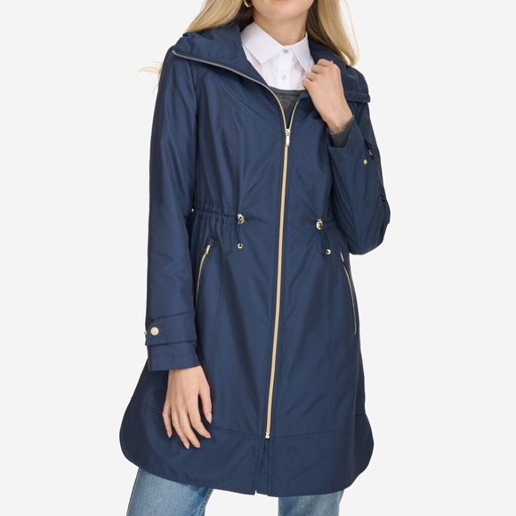 Cole Haan Women’s Rain Jacket in Indigo Sz L EUC - Picture 3 of 10
